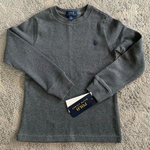 NWT POLO RALPH LAUREN Waffle-Knit Long-Sleeve T-shirt Size 5